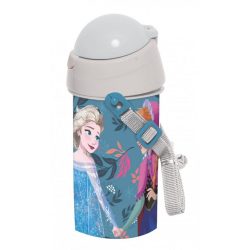 Disney Frozen, Jégvarázs Kulacs, sportpalack 500 ml Pattintós kupakkal, akasztóval.