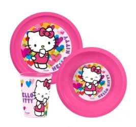 Hello Kitty műanyag étkészlet