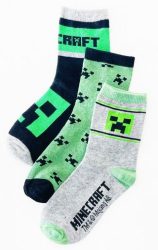 Minecraft mintás 3db-os fiú zokni