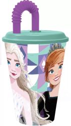 Disney Frozen Jégvarázs szívószálas pohár 430ml