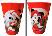Disney Minnie és Mickey karácsonyi mintás műanyag pohár